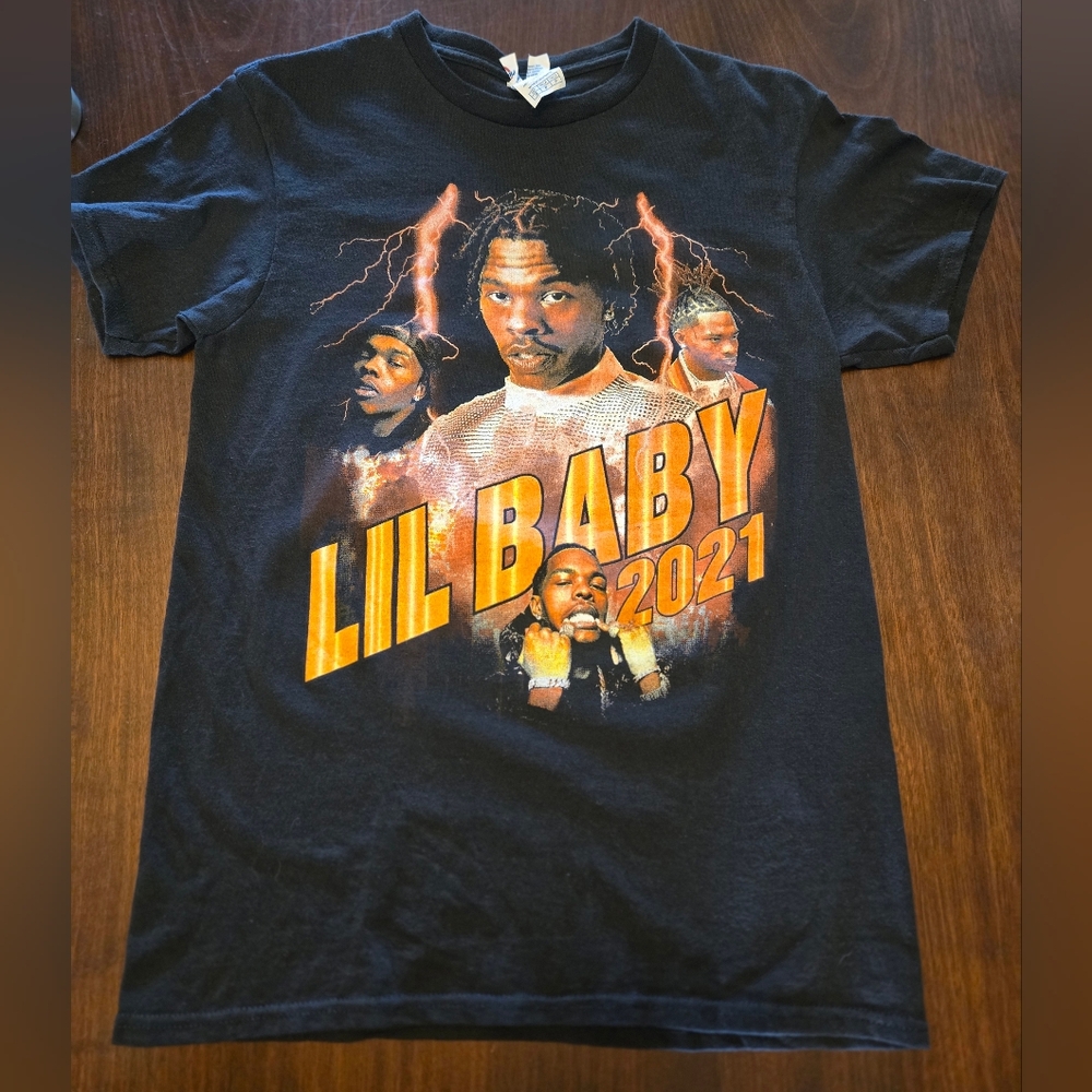 Lil Baby Shirt‎ Adult Small 2021 Back Outside Tour Double Sided